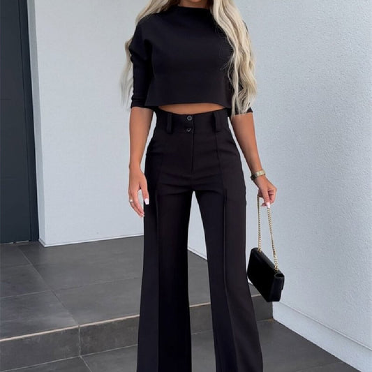 Fashion Tops High Waist Wide Leg