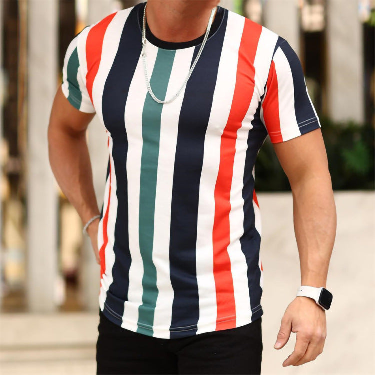 European And American New Men's Casual Round Neck Short Sleeve T-shirt