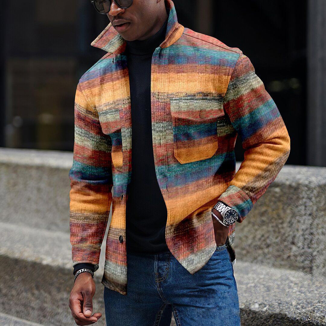 Men's Cardigan Button Coat Sweatshirt Printing