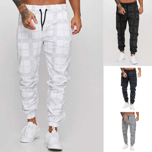 Checkered 3D Digital Print Casual Pants