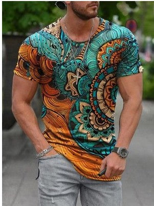 European And American New Men's Casual Round Neck Short Sleeve T-shirt