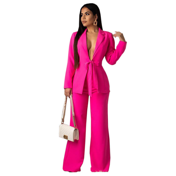 Waist Tie Small Suit Fashion Ladies Suit