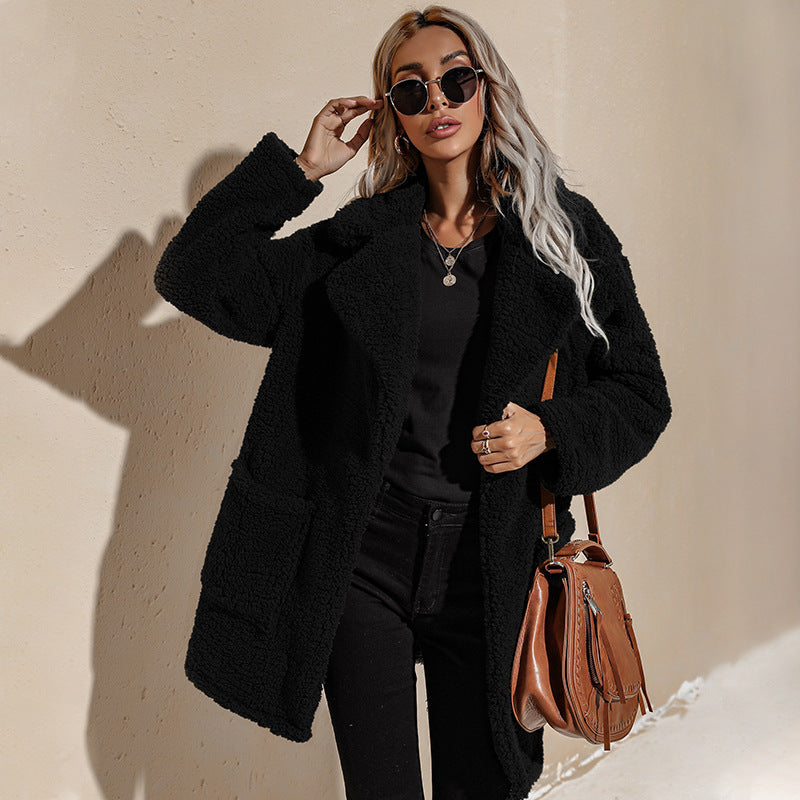 Long Plush Faux Fur Casual Women's Coat