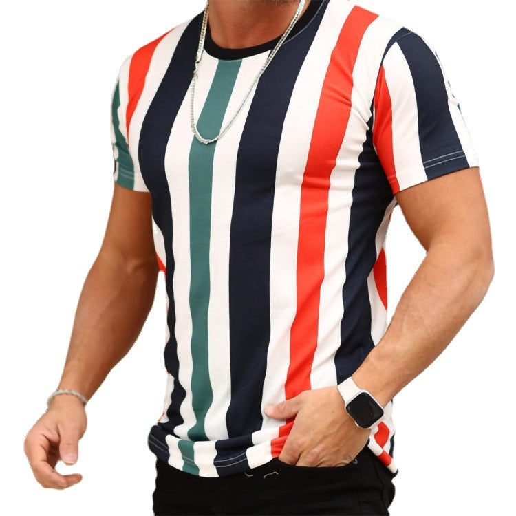 European And American New Men's Casual Round Neck Short Sleeve T-shirt